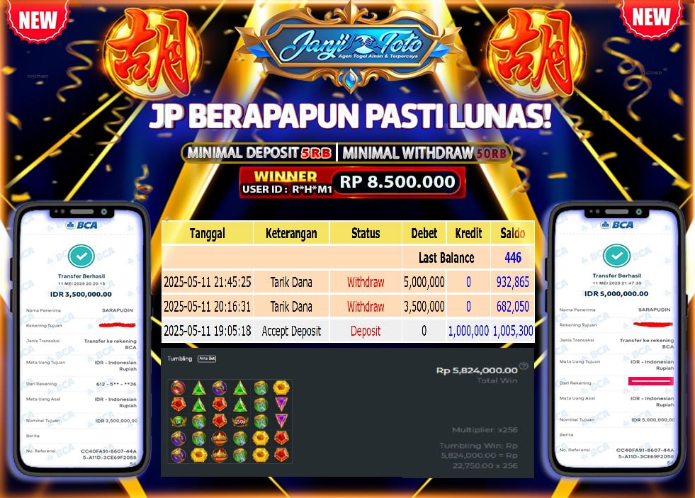 MAXWIN !! MENANG BESAR DI PERMAINAN GATES OF OLYMPUS !!! JANJITOTO BAYAR LANGSUNG LUNAS SEBESAR Rp 8.500.000 !!!
